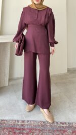 Vera Tensel Takım - Bordo - Görsel 5