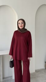 Gina Basic Takım - Bordo - Görsel 4