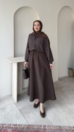 Merci Basic Gömlek - Kahverengi - Görsel 6