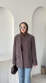 İris Blazer Ceket - Kahverengi - Görsel 4