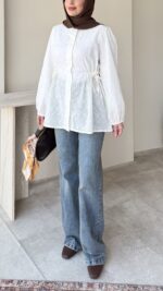 Henna Fisto Gömlek - Beyaz - Görsel 2