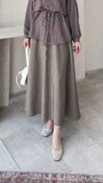 Lenna Poplin Etek - Vizon