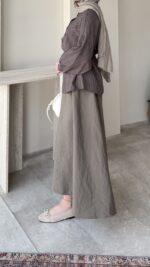 Lenna Poplin Etek - Vizon - Görsel 2