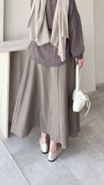 Lenna Poplin Etek - Vizon - Görsel 3