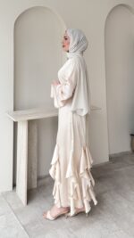 Arya Saten Elbise - Krem - Görsel 2