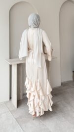 Arya Saten Elbise - Krem - Görsel 3