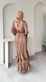 Arya Saten Elbise - Camel - Görsel 3