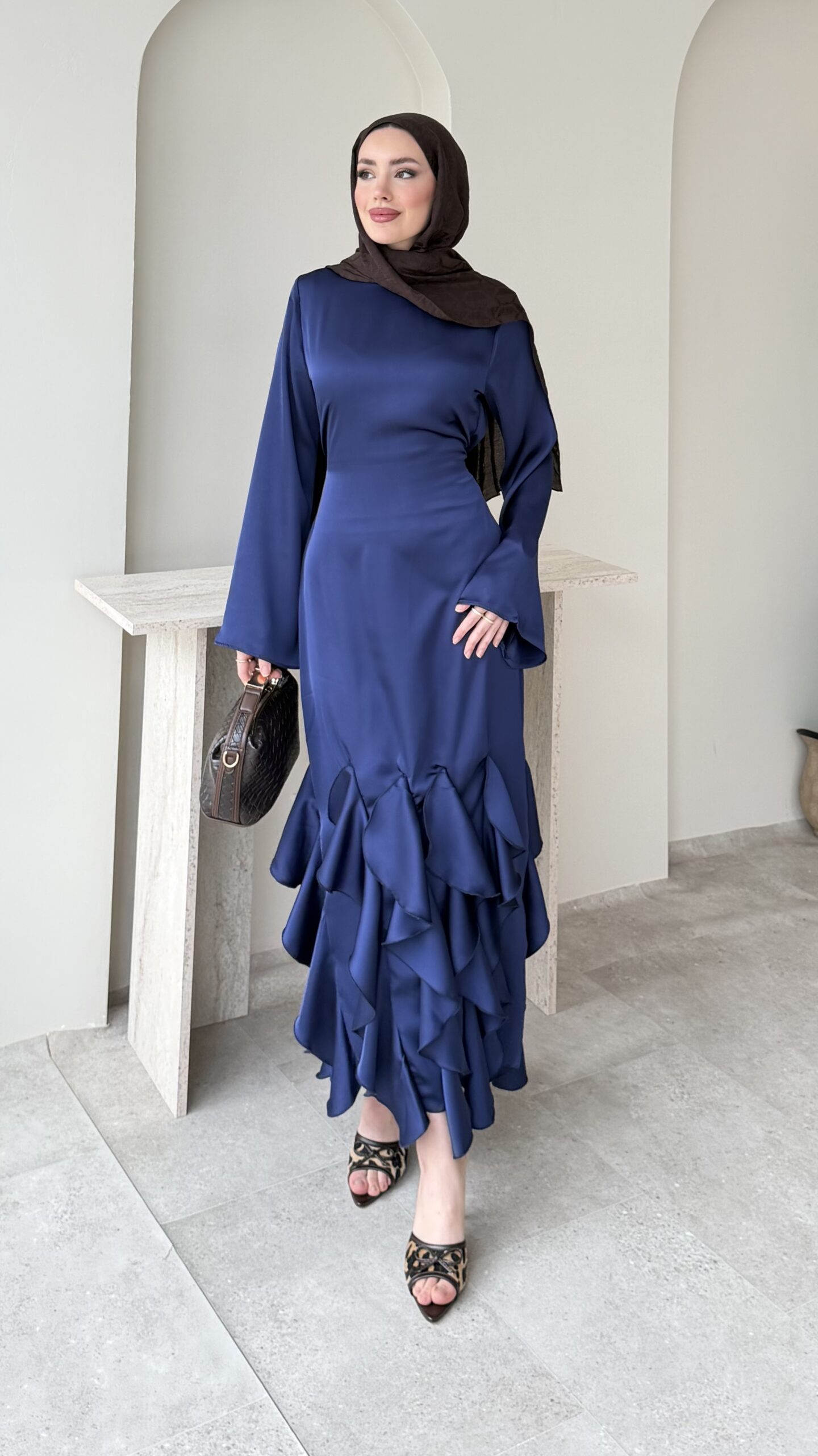 1775734062_0_69d78d2eeaa91.jpeg Arya Saten Elbise - Saks Mavi - Görsel 1