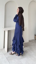 Arya Saten Elbise - Saks Mavi - Görsel 2