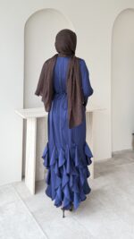 Arya Saten Elbise - Saks Mavi - Görsel 3