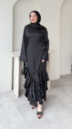 Arya Saten Elbise - Siyah