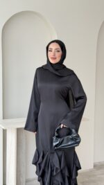 Arya Saten Elbise - Siyah - Görsel 4