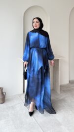 Eliz Tasarım Elbise - Mavi - Görsel 2