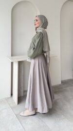 Alin Tensel Bluz - Yeşil - Görsel 2