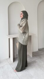 Linda Çizgili Gömlek - Yeşil - Görsel 2