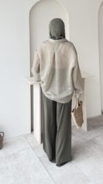 Linda Çizgili Gömlek - Yeşil - Görsel 3