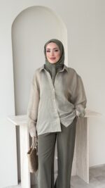 Linda Çizgili Gömlek - Yeşil - Görsel 4