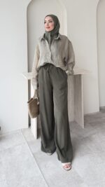 Linda Çizgili Gömlek - Yeşil - Görsel 6