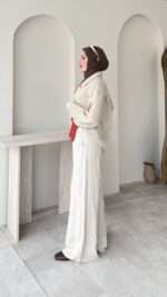 Linda Çizgili Gömlek - Krem - Görsel 2