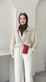 Linda Çizgili Gömlek - Krem - Görsel 4