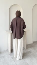 Silver Taşlı Gömlek - Kahverengi - Görsel 3