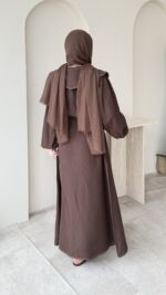 Anna Bebe Yaka Elbise - Kahverengi - Görsel 3