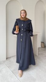 Anna Bebe Yaka Elbise - Lacivert