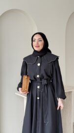 Anna Bebe Yaka Elbise - Siyah - Görsel 4