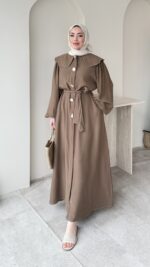 Anna Bebe Yaka Elbise - Vizon