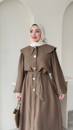 Anna Bebe Yaka Elbise - Vizon - Görsel 4