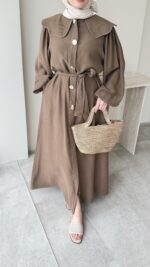 Anna Bebe Yaka Elbise - Vizon - Görsel 5