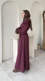 Anna Bebe Yaka Elbise - Bordo - Görsel 2