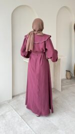 Anna Bebe Yaka Elbise - Bordo - Görsel 3