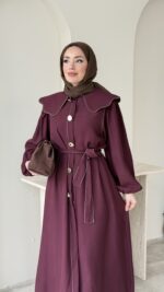 Anna Bebe Yaka Elbise - Bordo - Görsel 4