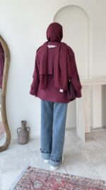 Care Kuşaklı Trenç - Bordo - Görsel 3