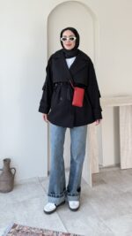 Care Kuşaklı Trenç - Siyah