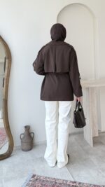 Care Kuşaklı Trenç - Kahverengi - Görsel 3