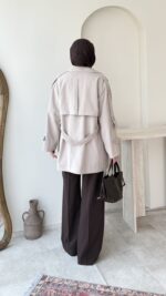 Care Kuşaklı Trenç - Taş - Görsel 3