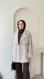 Care Kuşaklı Trenç - Taş - Görsel 4