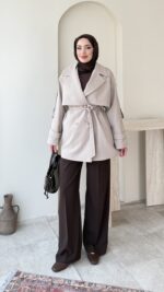 Care Kuşaklı Trenç - Taş - Görsel 5