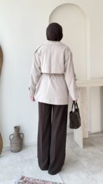 Care Kuşaklı Trenç - Taş - Görsel 7