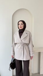 Care Kuşaklı Trenç - Taş - Görsel 8