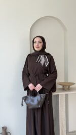 Asia Fular Detaylı Takım - Kahverengi - Görsel 4