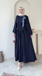 Asia Fular Detaylı Takım - Lacivert