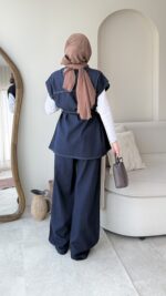 Rena Yelekli Kot Takım - Lacivert - Görsel 3