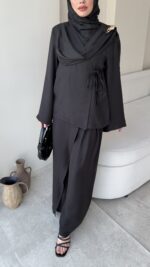 Yumi Şal Yaka Takım - Siyah - Görsel 5