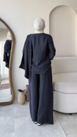 Yumi Şal Yaka Takım - Lacivert - Görsel 3