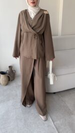 Yumi Şal Yaka Takım - Camel - Görsel 5