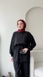 Lumi Krinkıl Takım - Siyah - Görsel 4