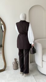Penta Blazer Yelekli Takım – Kahve - Görsel 3